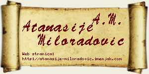 Atanasije Miloradović vizit kartica
